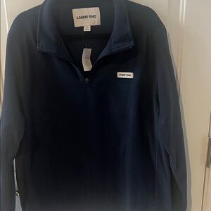 Lands' End Men's Dark Blue fleece pullover